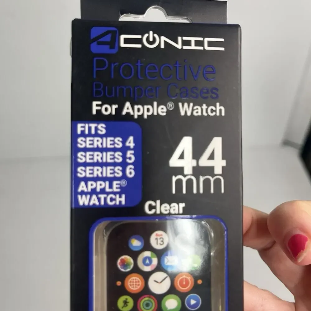 apple watch bumper cases series 4 5 6 translucent black clear‎ 44mm in box
